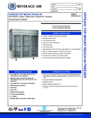 Spec Sheet