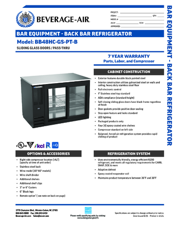 Spec Sheet