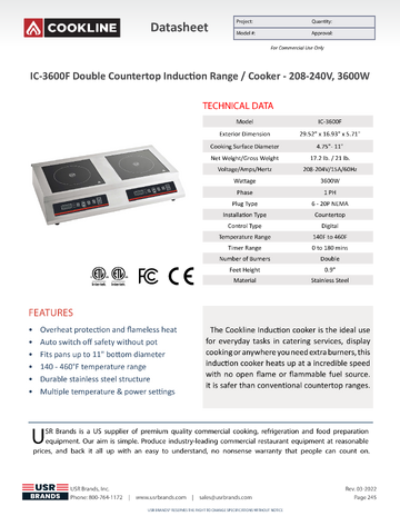 Spec Sheet