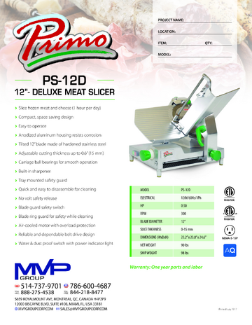 Spec Sheet