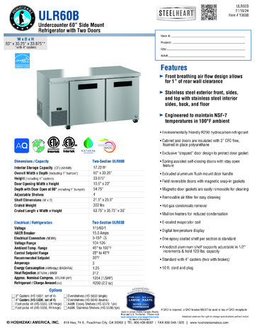 Spec Sheet