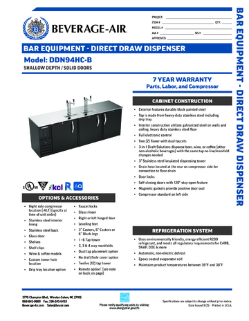 Spec Sheet
