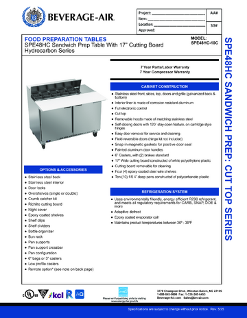 Spec Sheet