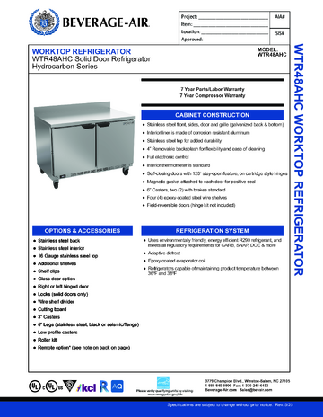 Spec Sheet