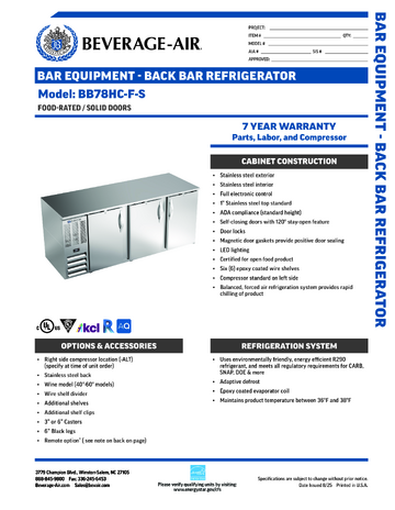 Spec Sheet