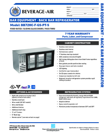 Spec Sheet