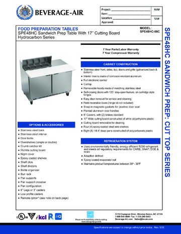 Spec Sheet