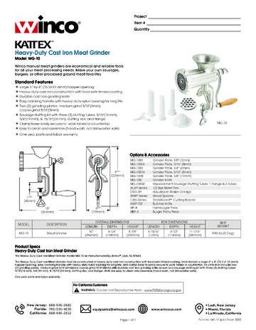 Spec Sheet
