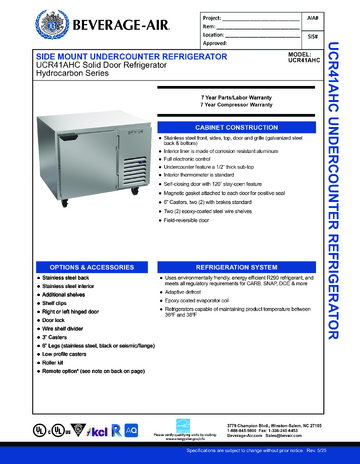 Spec Sheet