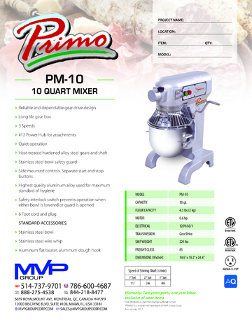 Spec Sheet