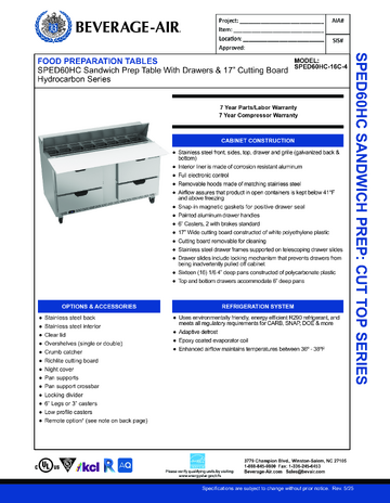 Spec Sheet