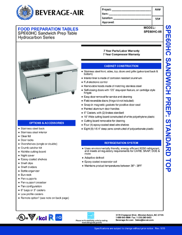 Spec Sheet