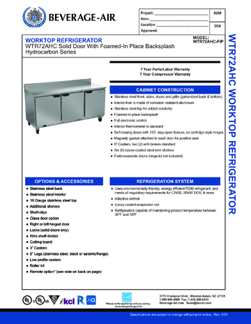 Spec Sheet