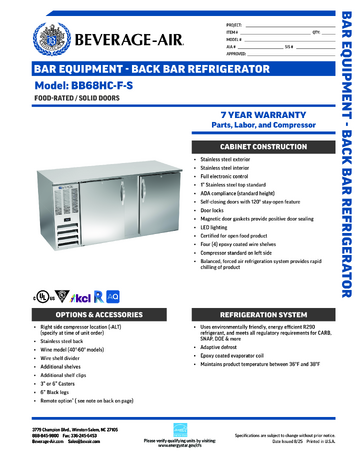 Spec Sheet