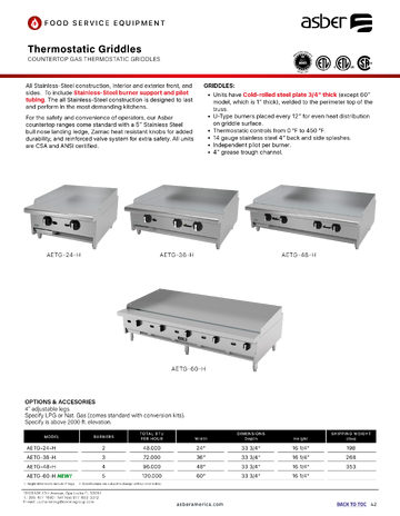 Spec Sheet