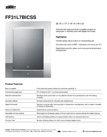 Spec Sheet
