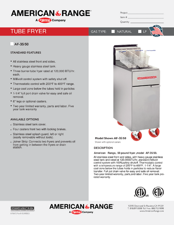 Spec Sheet