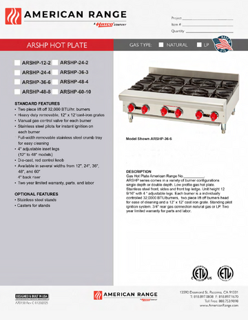 Spec Sheet