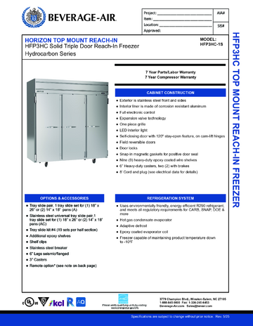 Spec Sheet