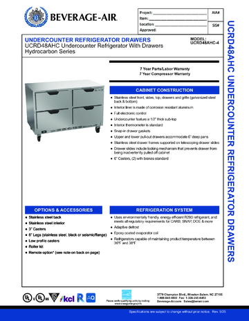 Spec Sheet