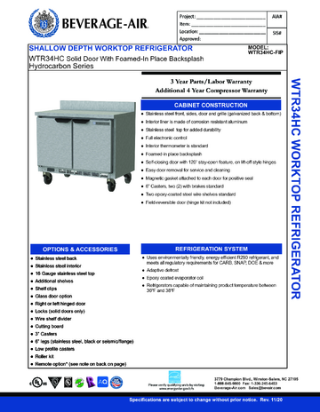 Spec Sheet