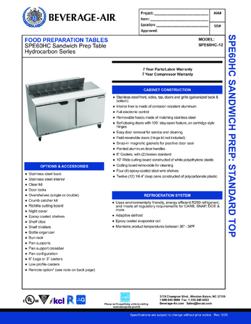 Spec Sheet