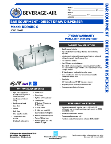 Spec Sheet