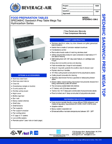 Spec Sheet