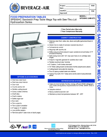 Spec Sheet