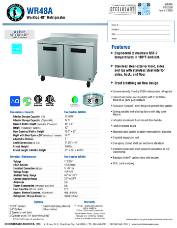 Spec Sheet