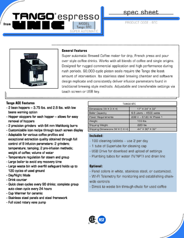 Spec Sheet