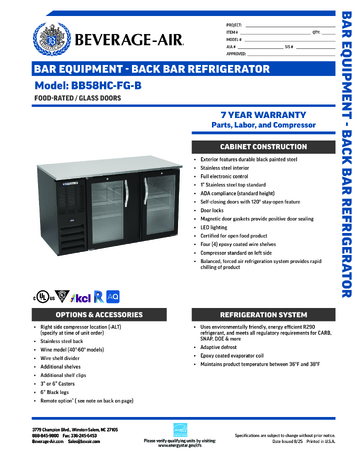 Spec Sheet