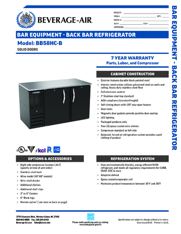 Spec Sheet