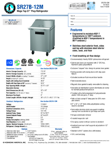 Spec Sheet