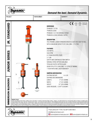 Spec Sheet
