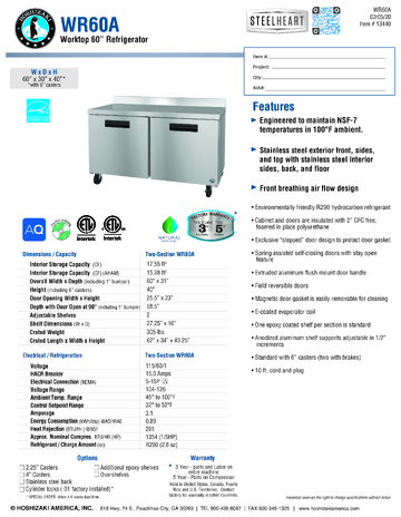 Spec Sheet