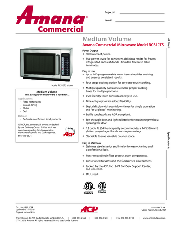 Spec Sheet