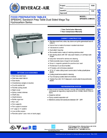 Spec Sheet