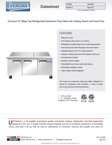 Spec Sheet