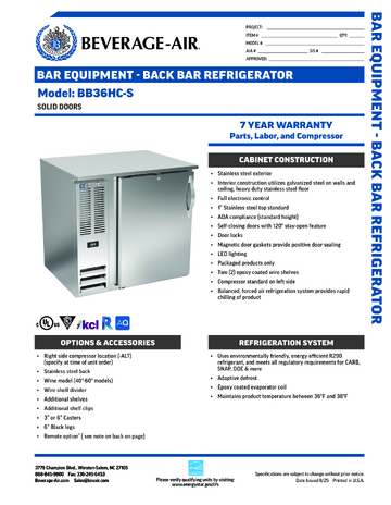 Spec Sheet