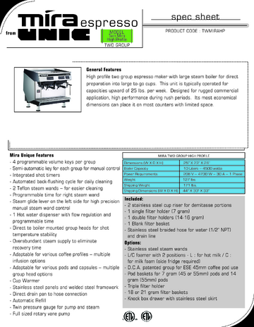 Spec Sheet