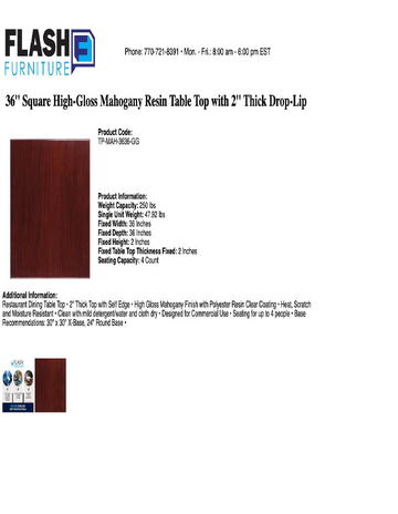 Spec Sheet