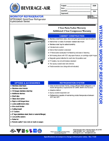 Spec Sheet