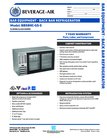 Spec Sheet