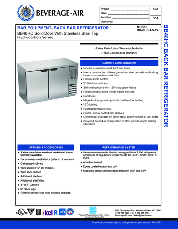 Spec Sheet