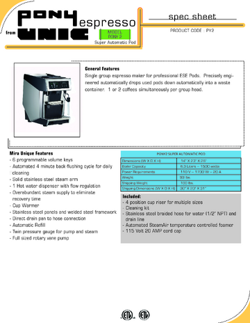 Spec Sheet