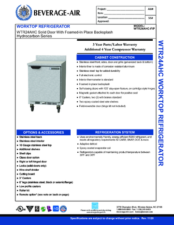 Spec Sheet