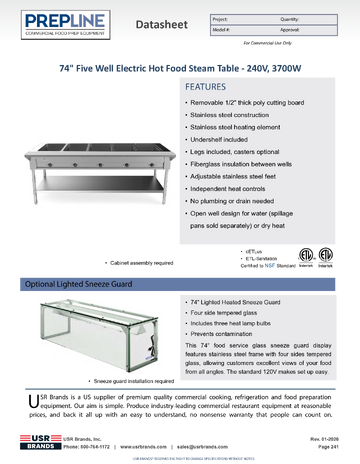 Spec Sheet