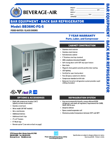 Spec Sheet