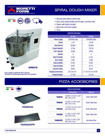 Spec Sheet